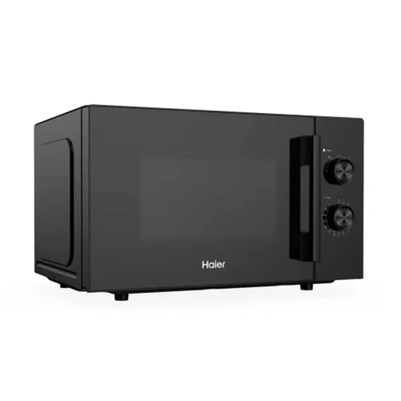 Haier HMW-26MBH 25L Solo Microwave Oven Silver Perspective Angle View