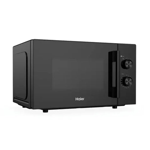 Haier HMW-26MBH 25L Solo Microwave Oven Silver Perspective Angle View