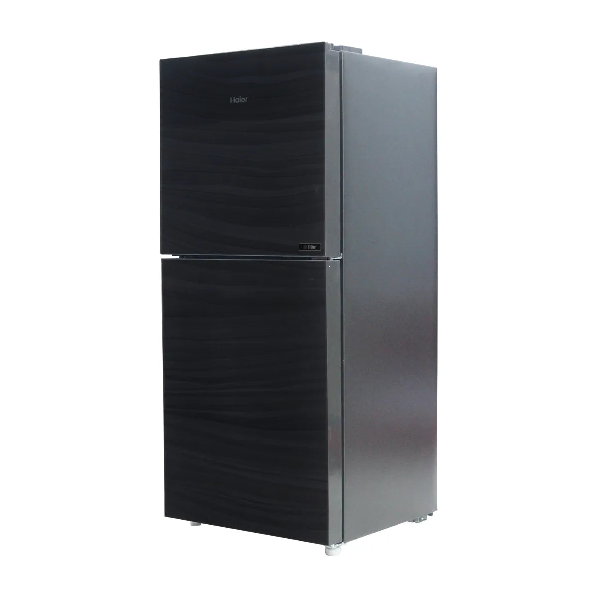 Haier HRF-216EPB E-Star Glass Door Refrigerator – Black Glass angle view