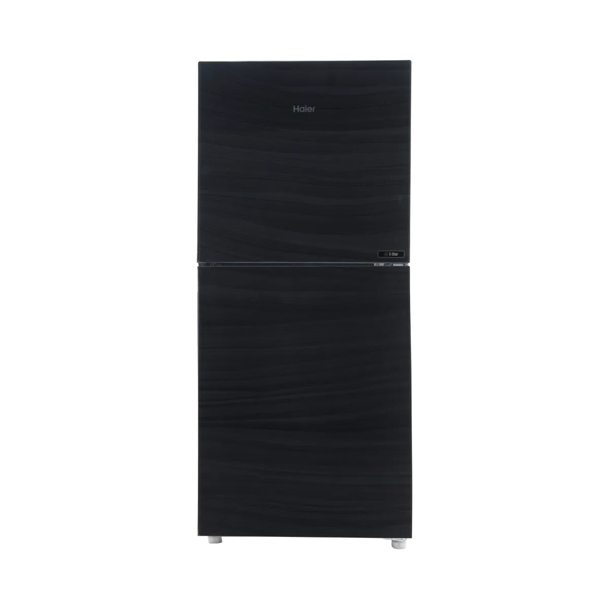 Haier HRF-216EPB E-Star Glass Door Refrigerator – Black Glass front view