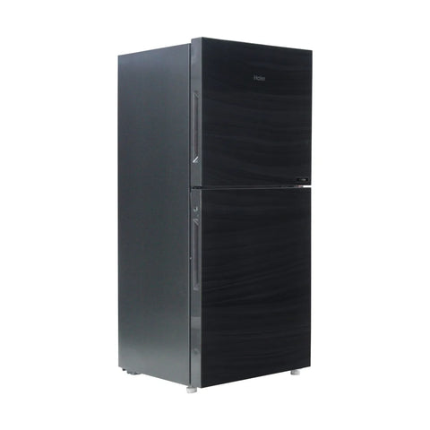 Haier HRF-216EPB E-Star Glass Door Refrigerator – Black Glass open view