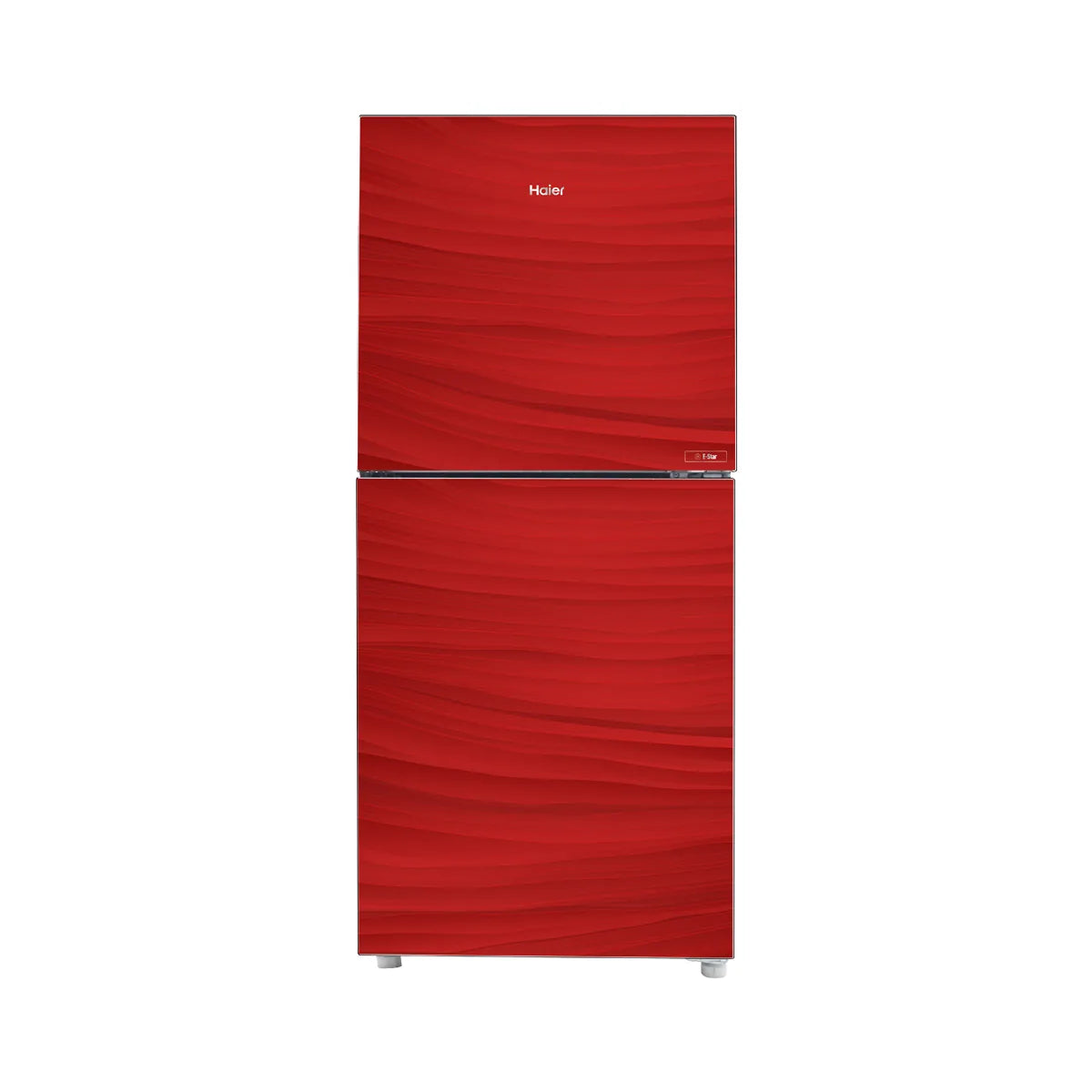 Haier HRF-216EPR E-Star Glass Door Refrigerator – Red Glass front view