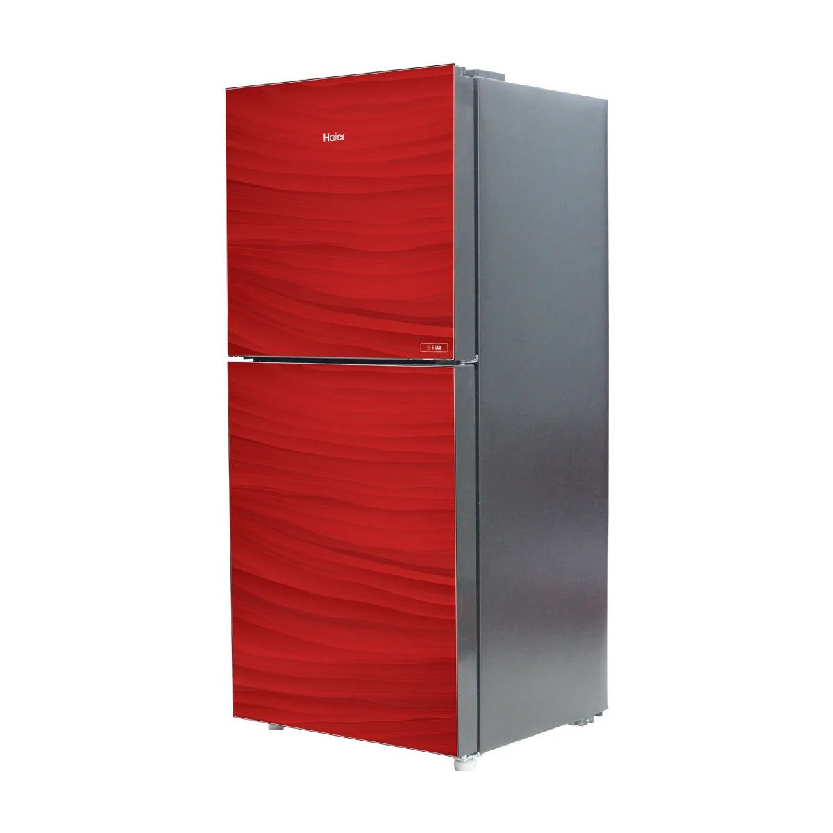 Haier HRF-216EPR E-Star Glass Door Refrigerator – Red Glass open view