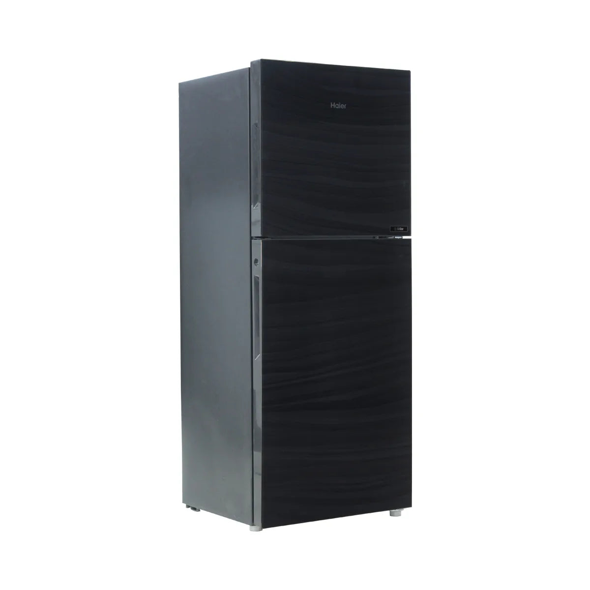 Haier HRF-246EPB E-Star Glass Door Refrigerator – Black Glass angle view