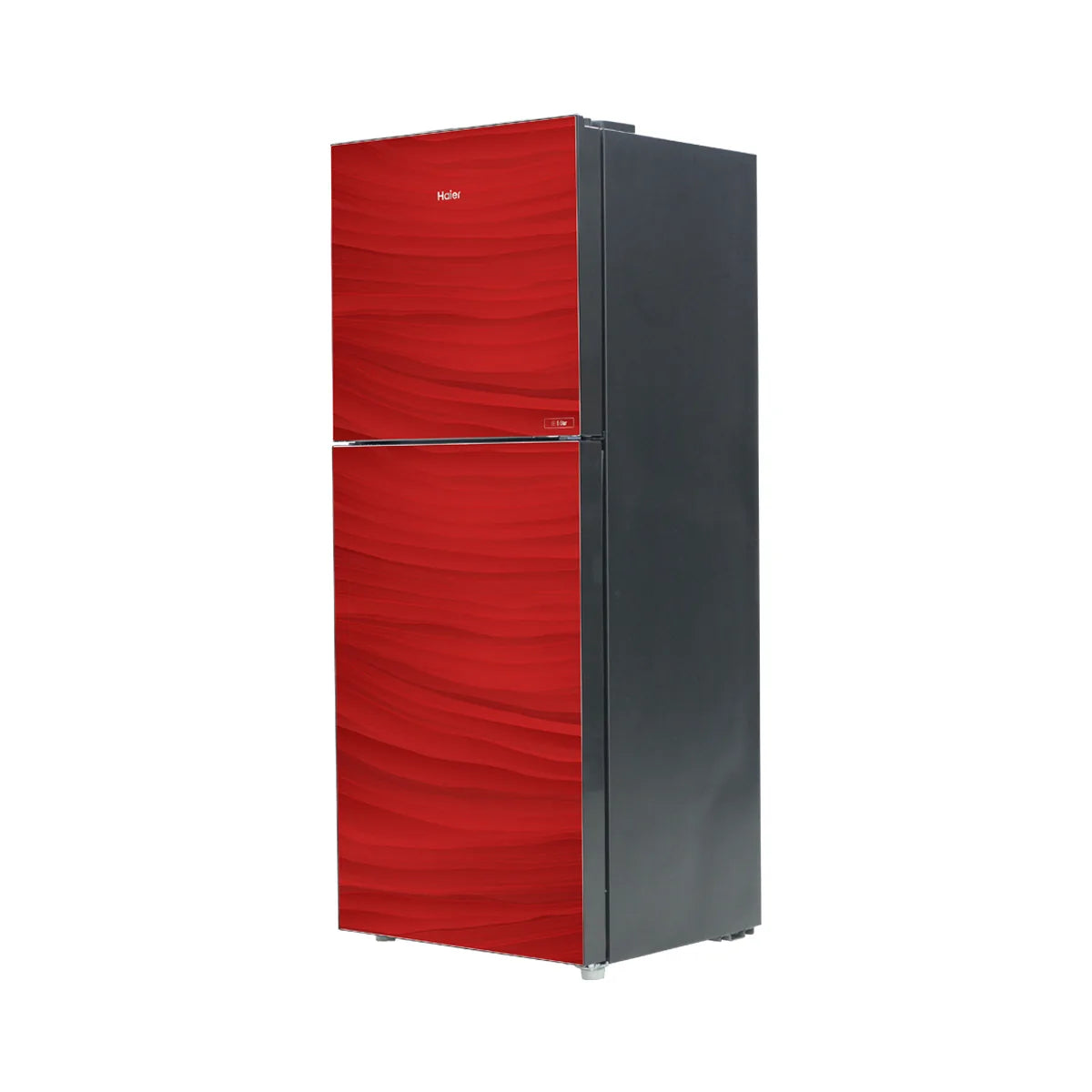 Haier HRF-246EPR E-Star Glass Door Refrigerator – Red Glass open view