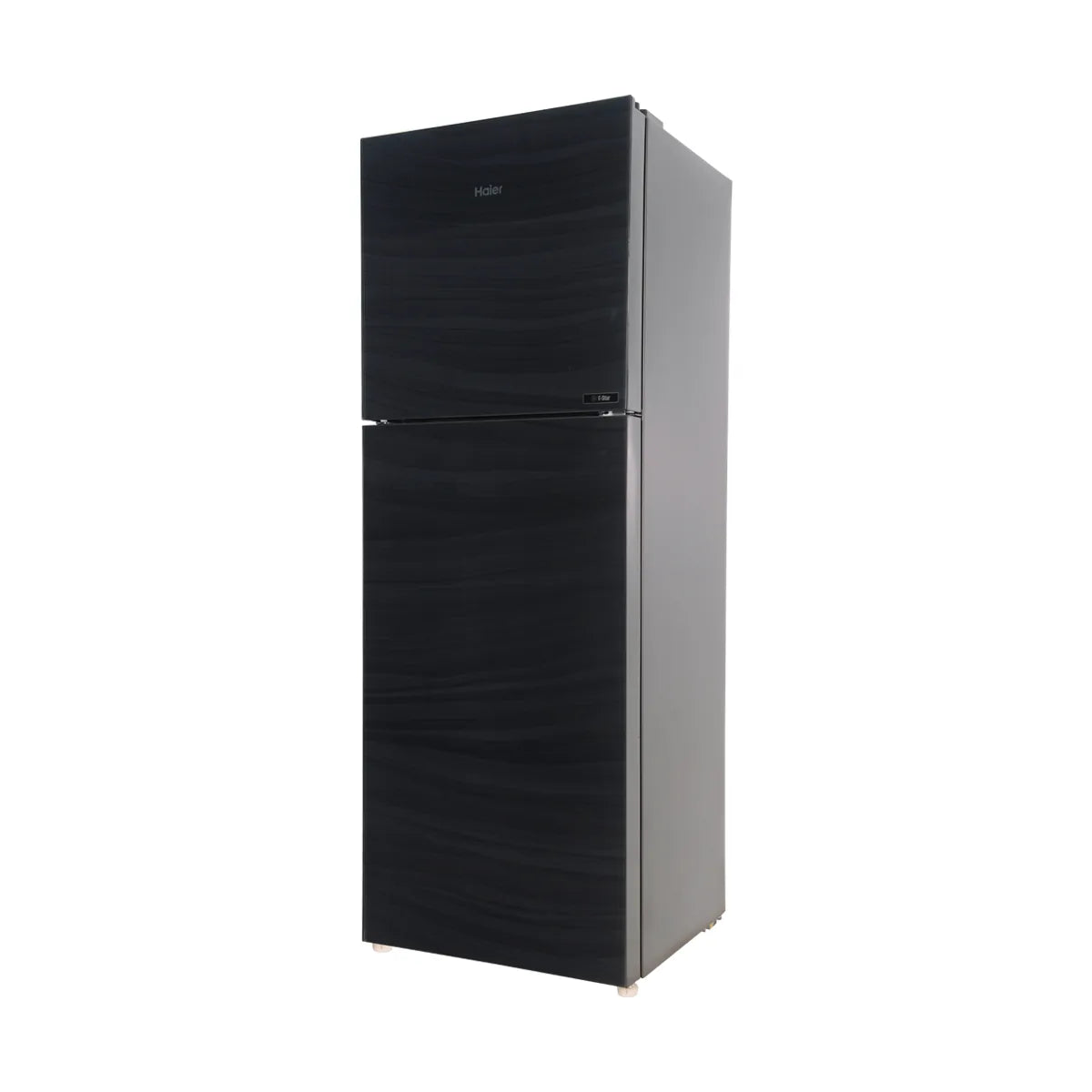 Haier HRF-276EPB E-Star Glass Door Refrigerator – Black Glass angle view