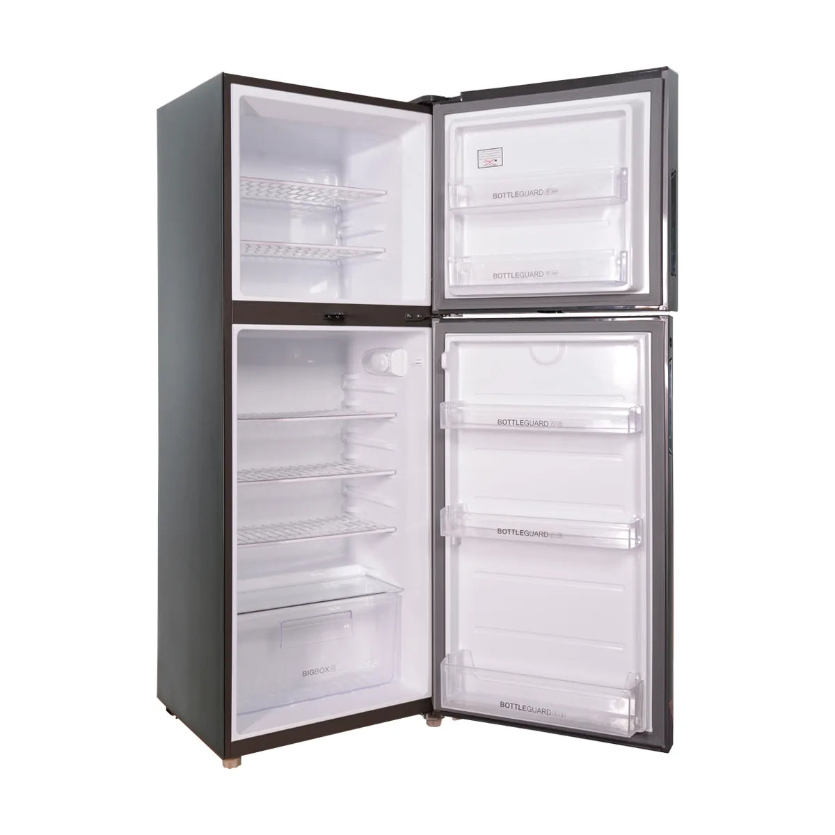 Haier HRF-276EPB E-Star Glass Door Refrigerator – Black Glass side view