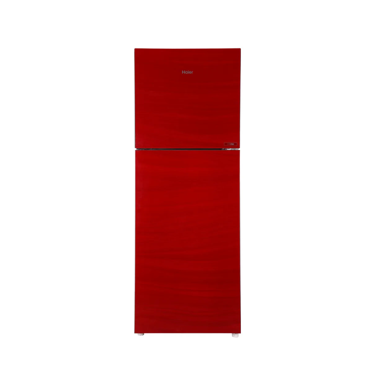 Haier HRF-276EPR E-Star Glass Door Refrigerator – Red Glass front view