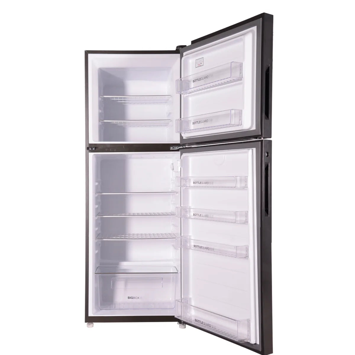 Haier HRF-276EPR E-Star Glass Door Refrigerator – Red Glass interior view