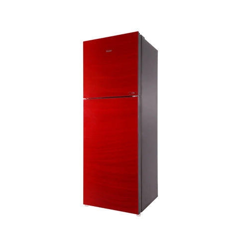 Haier HRF-276EPR E-Star Glass Door Refrigerator – Red Glass open view
