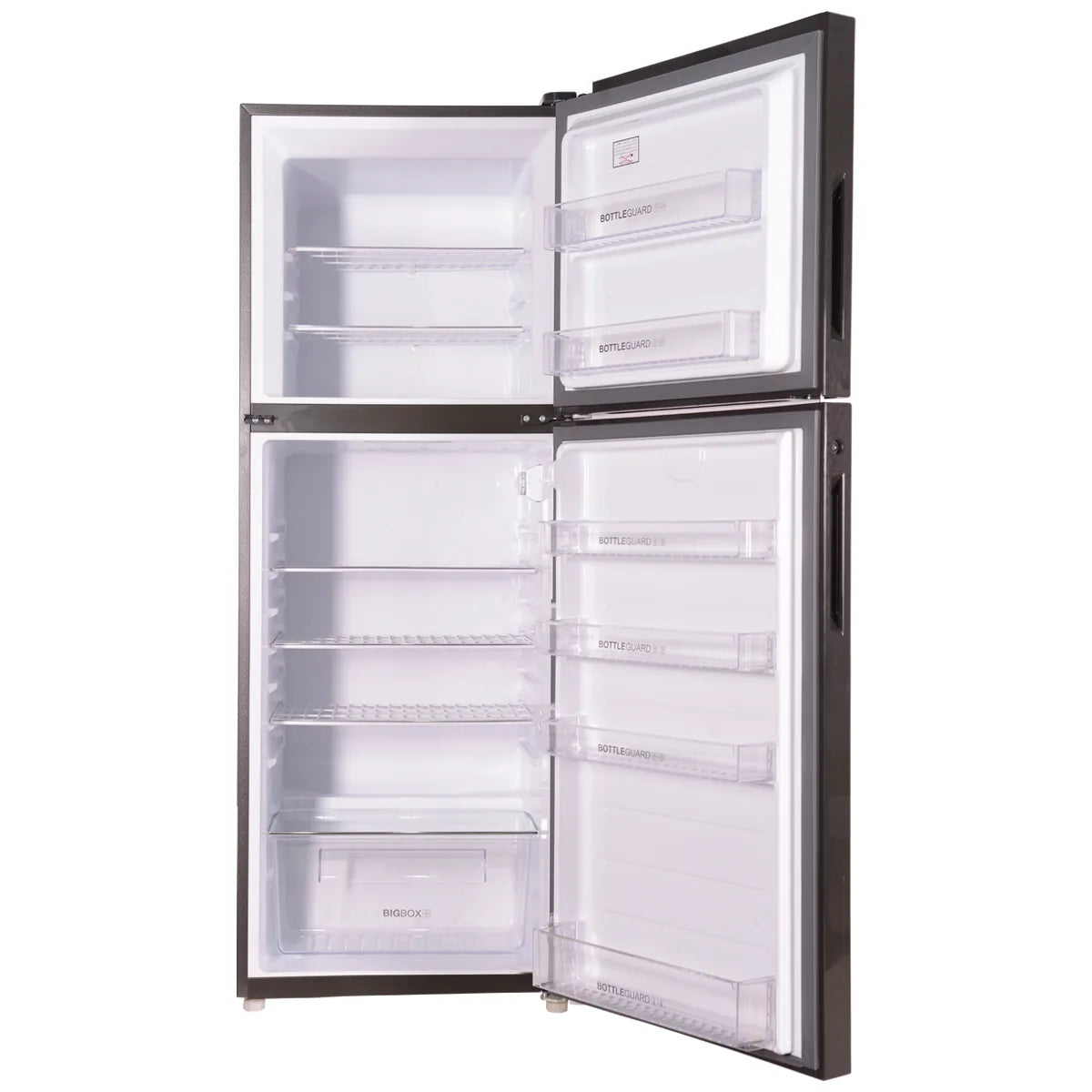 Haier HRF-316EPB E-Star Glass Door Refrigerator – Black Glass interior view