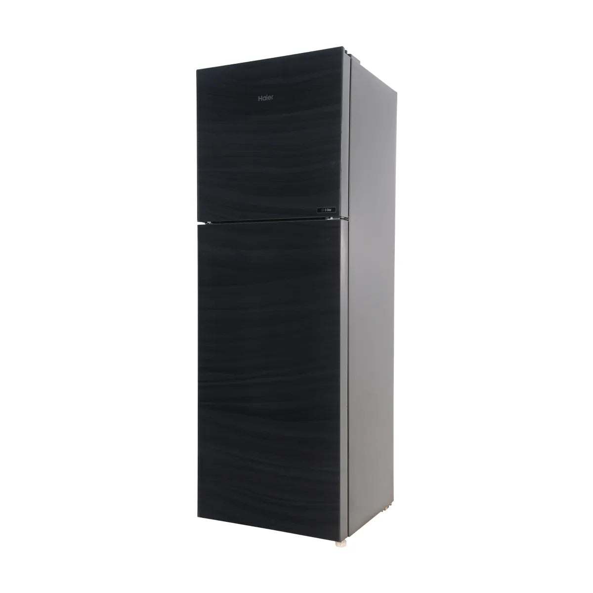 Haier HRF-346EPB E-Star Glass Door Refrigerator – Black Glass angle view