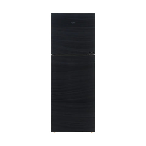 Haier HRF-346EPB E-Star Glass Door Refrigerator – Black Glass front view