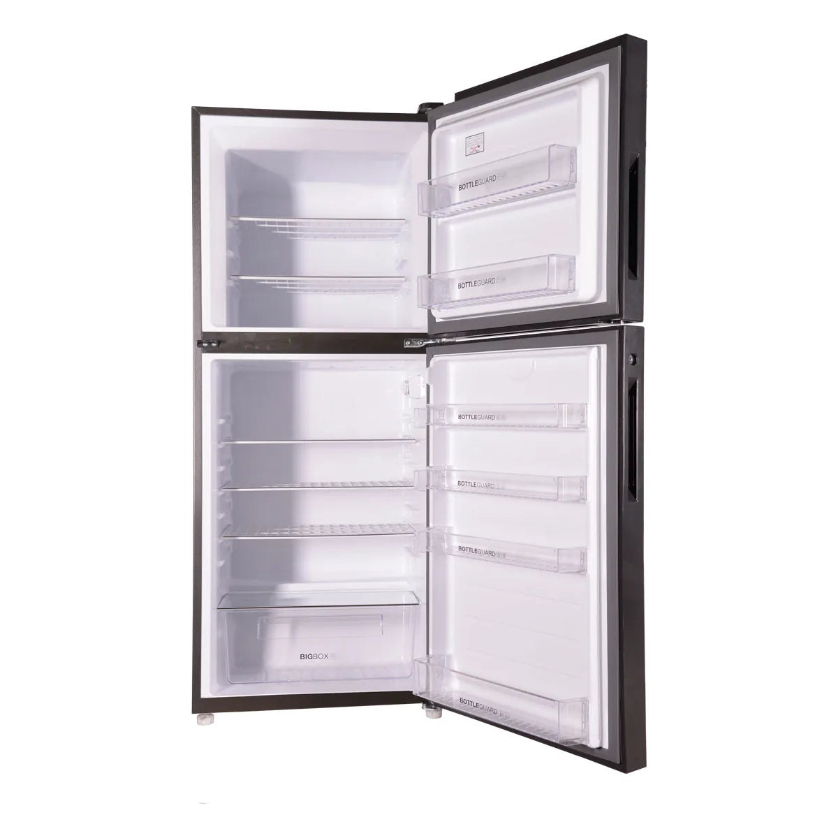 Haier HRF-346EPB E-Star Glass Door Refrigerator – Black Glass interior view