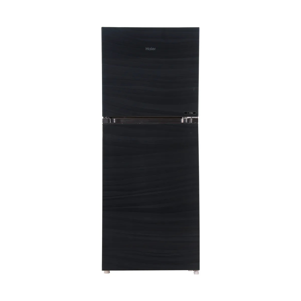 Haier HRF-368EPB E-Star Glass Door Refrigerator – Black Glass front view