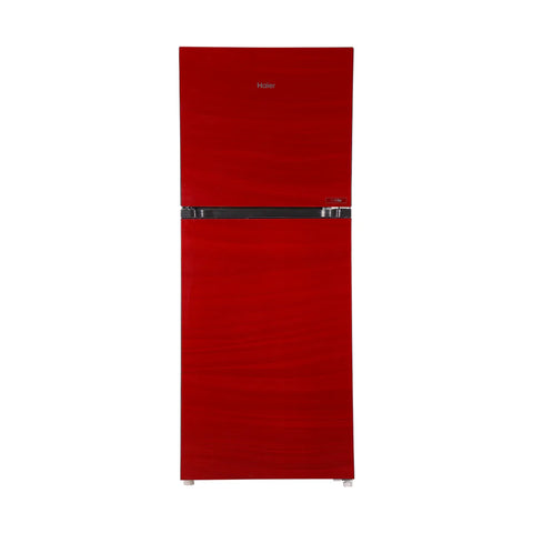Haier HRF-368EPR E-Star Glass Door Refrigerator – Red Glass front view