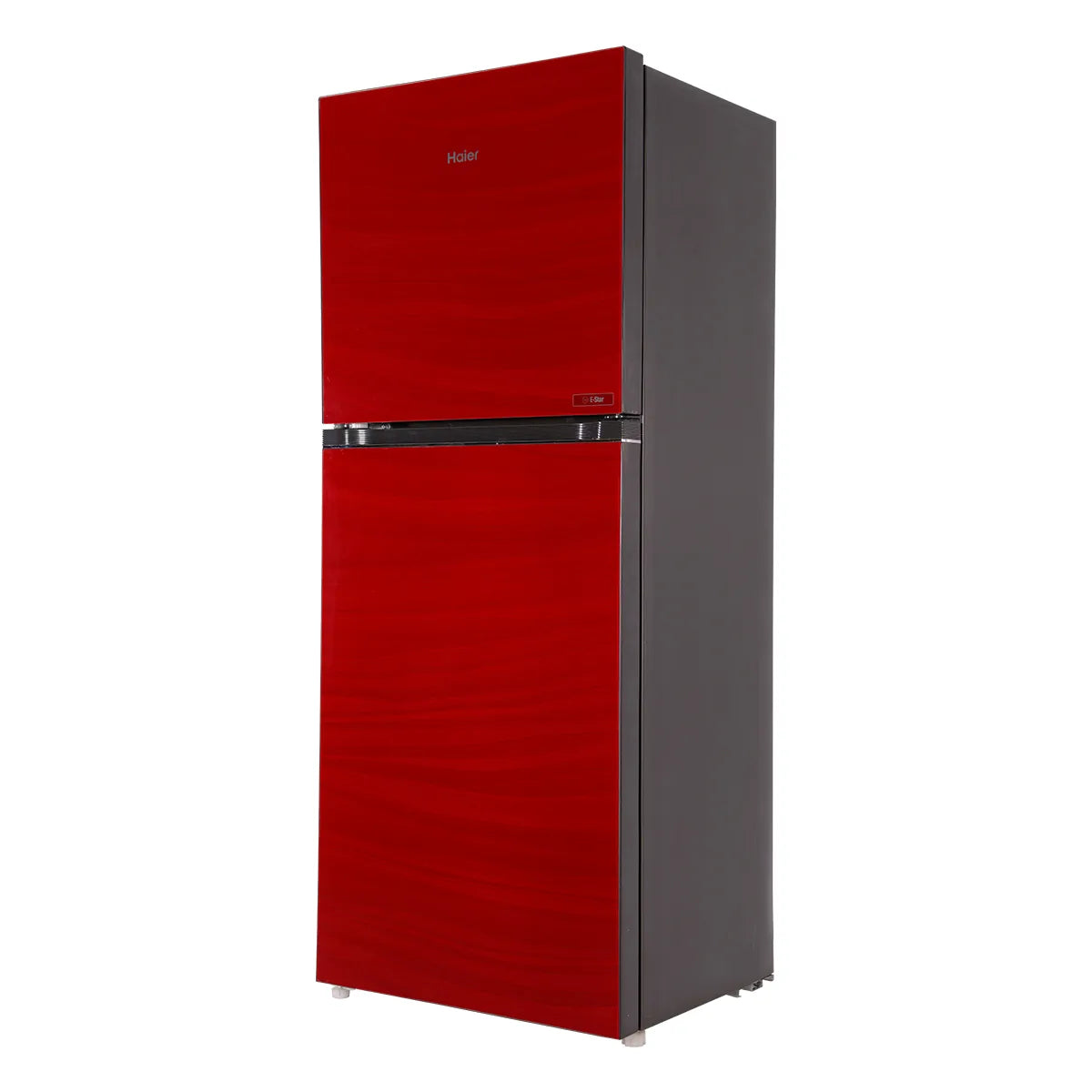 Haier HRF-368EPR E-Star Glass Door Refrigerator – Red Glass open view