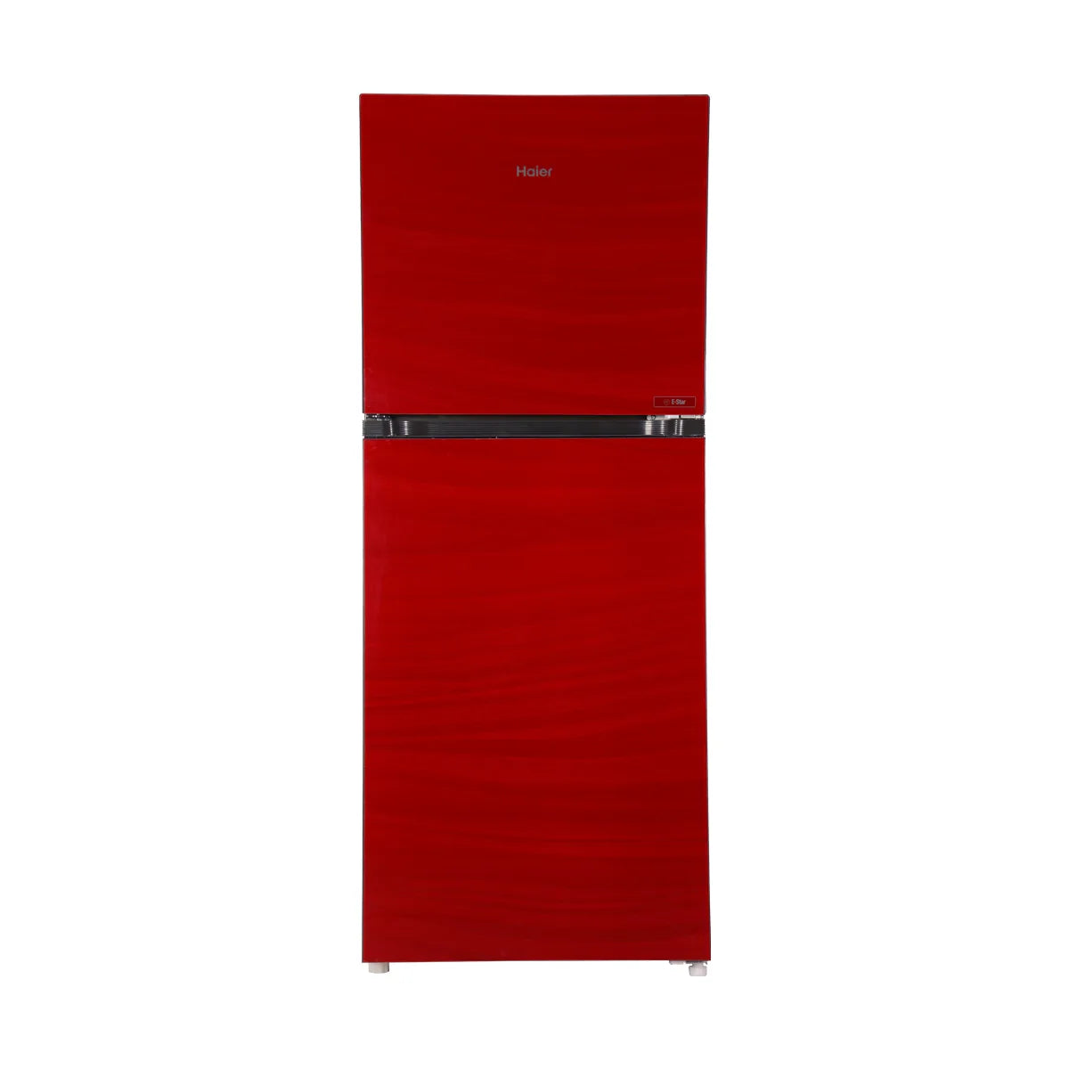 Haier HRF-398EPR E-Star Glass Door Refrigerator – Red Glass front view