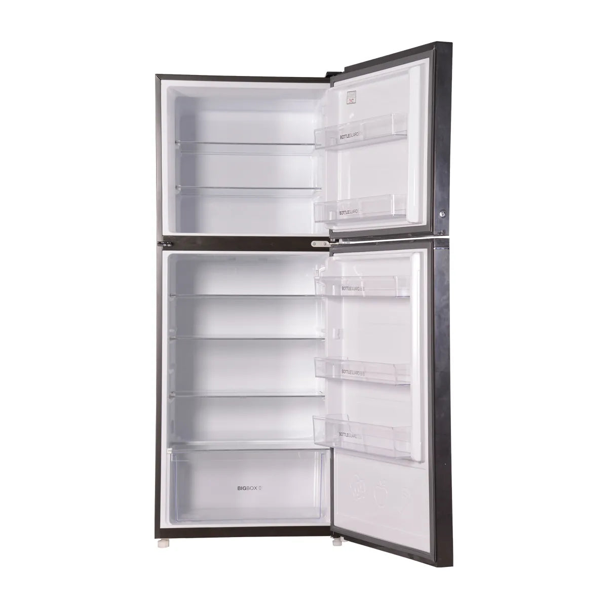 Haier HRF-398EPR E-Star Glass Door Refrigerator – Red Glass interior view