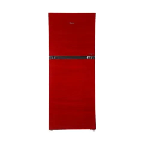 Haier HRF-438EPR E-Star Glass Door Refrigerator – Red Glass front view