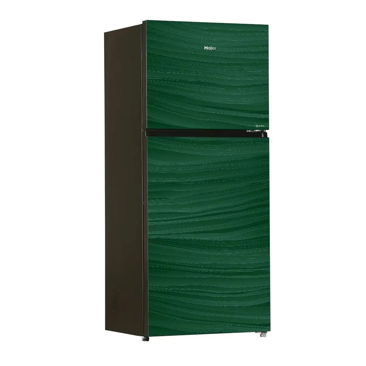 Haier HRF-538EPB E-Star Glass Door Refrigerator – Black Glass angle view
