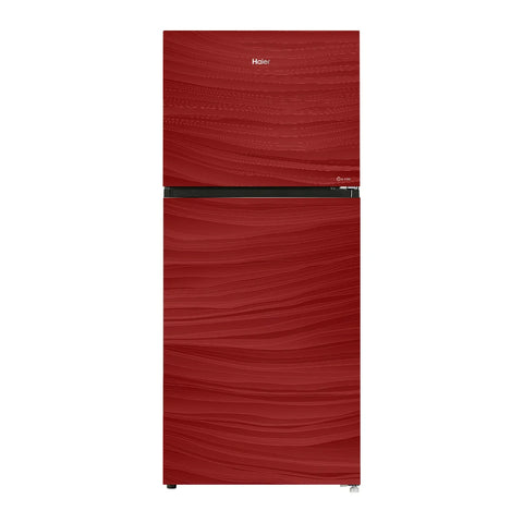 Haier HRF-538EPR E-Star Glass Door Refrigerator – Red Glass front view
