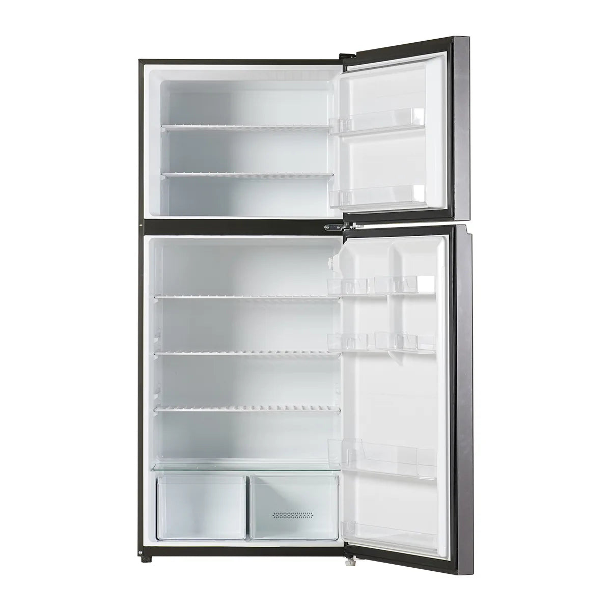 Haier HRF-538EPR E-Star Glass Door Refrigerator – Red Glass interior view