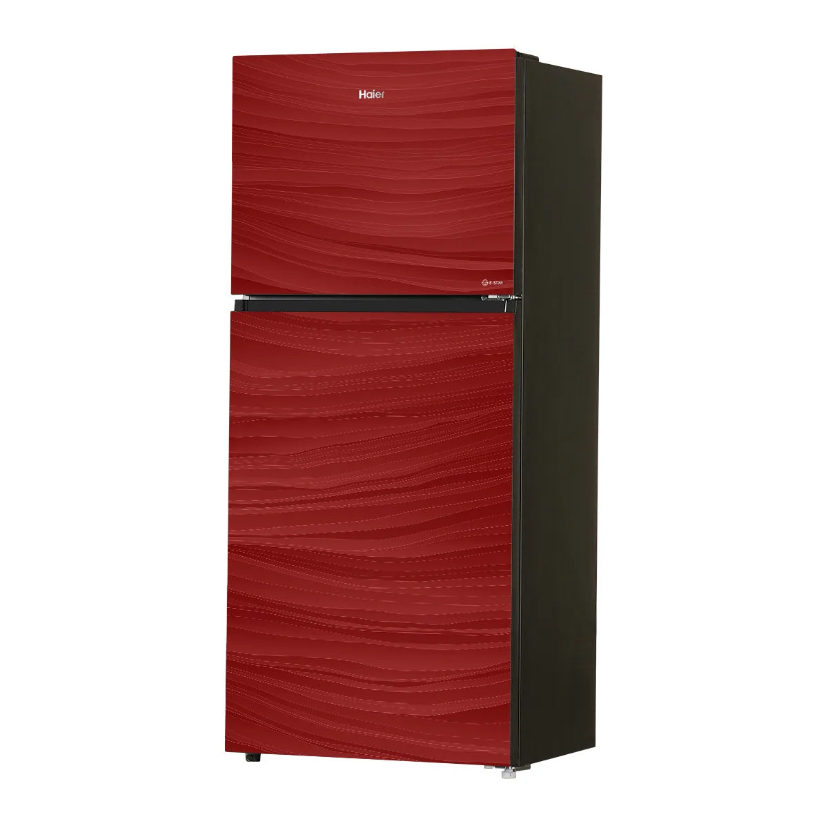 Haier HRF-538EPR E-Star Glass Door Refrigerator – Red Glass open view