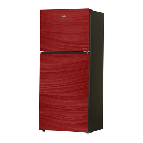 Haier HRF-538EPR E-Star Glass Door Refrigerator – Red Glass open view