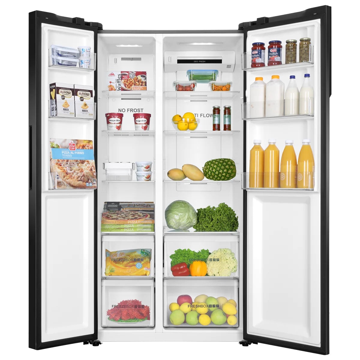 Haier HRF-622IBS Side-by-Side Inverter Refrigerator interior view