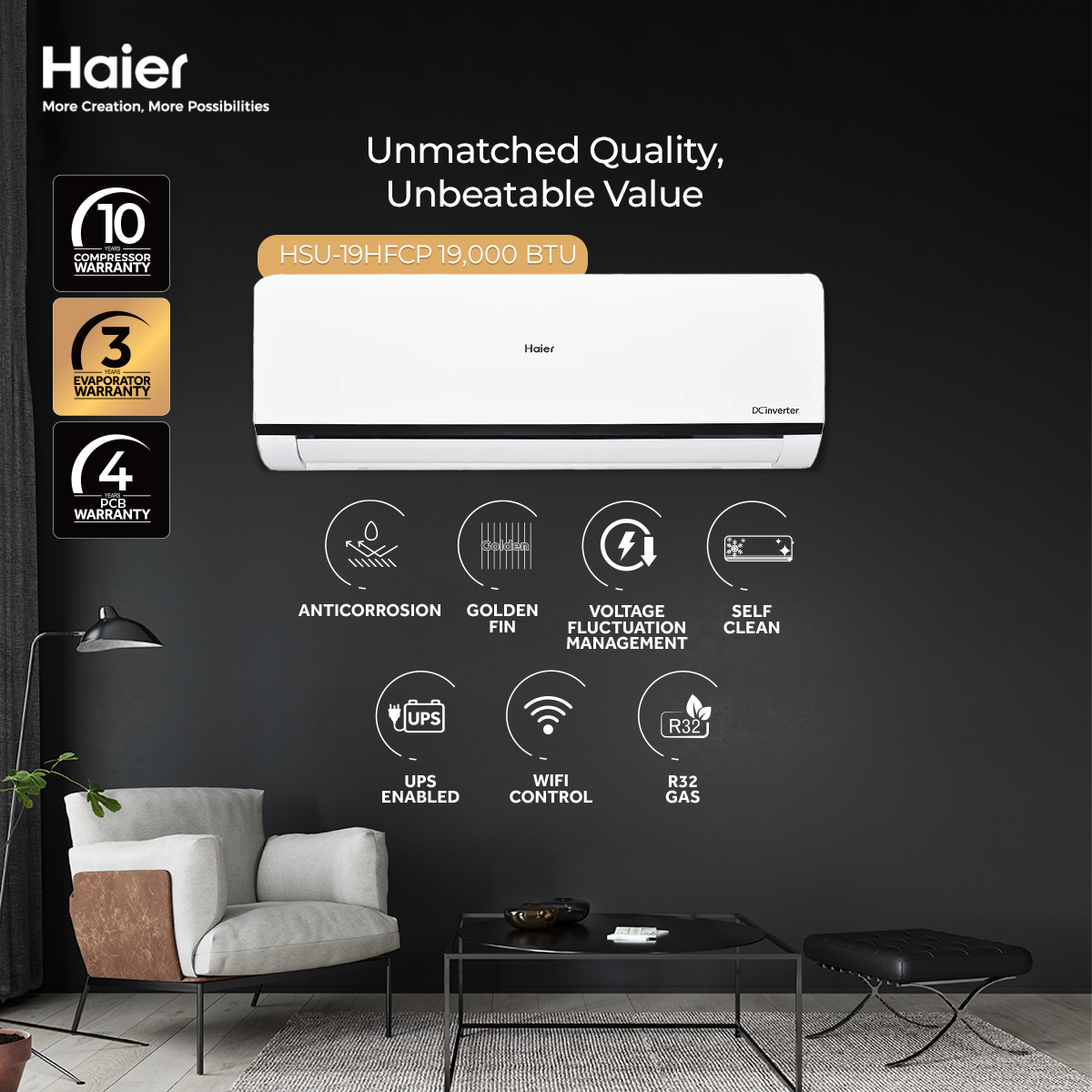 Haier HSU-19HFC 1.5 Ton Triple Inverter AC product image