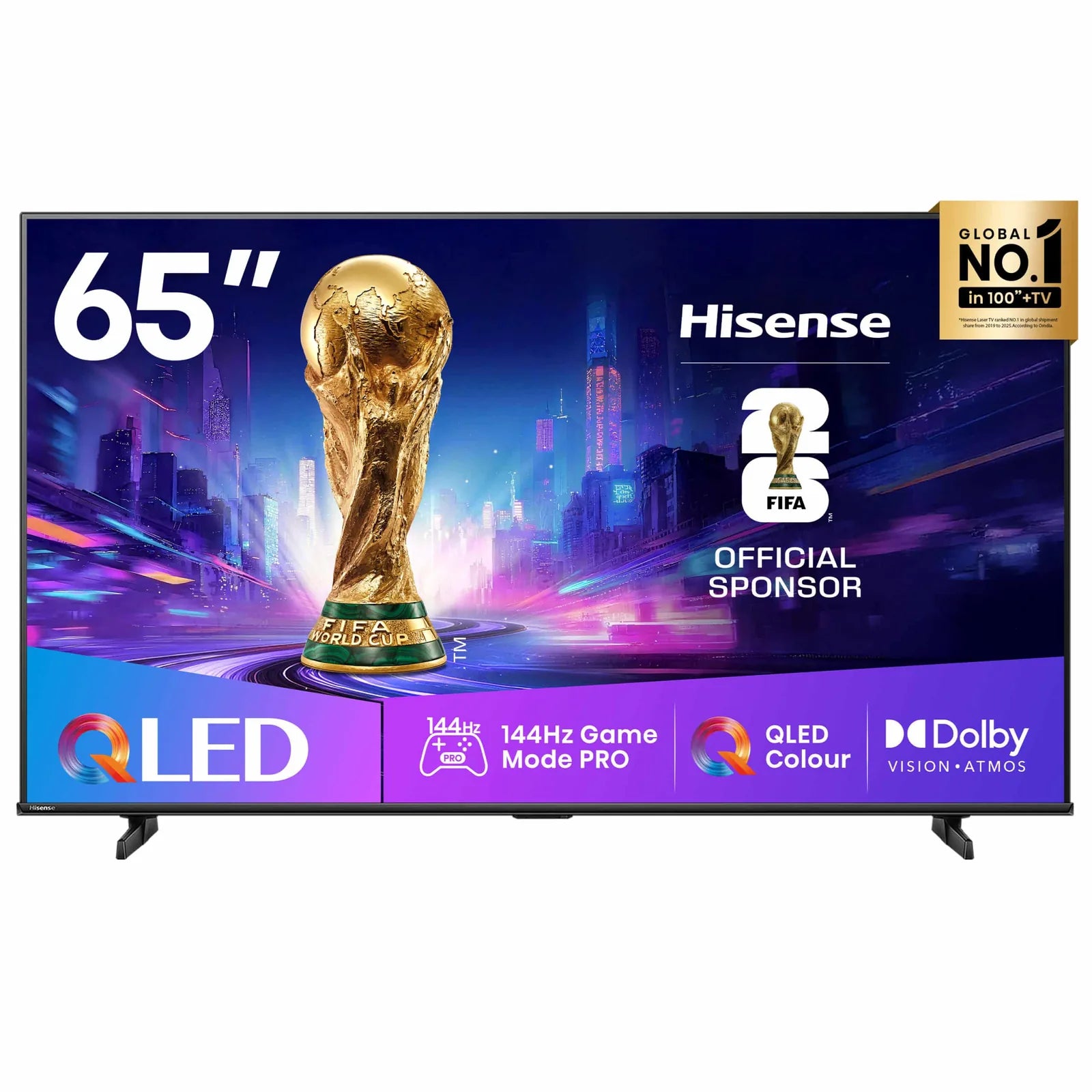 Hisense 100" 100Q7N QLED 4K VIDAA 144Hz TV angle view