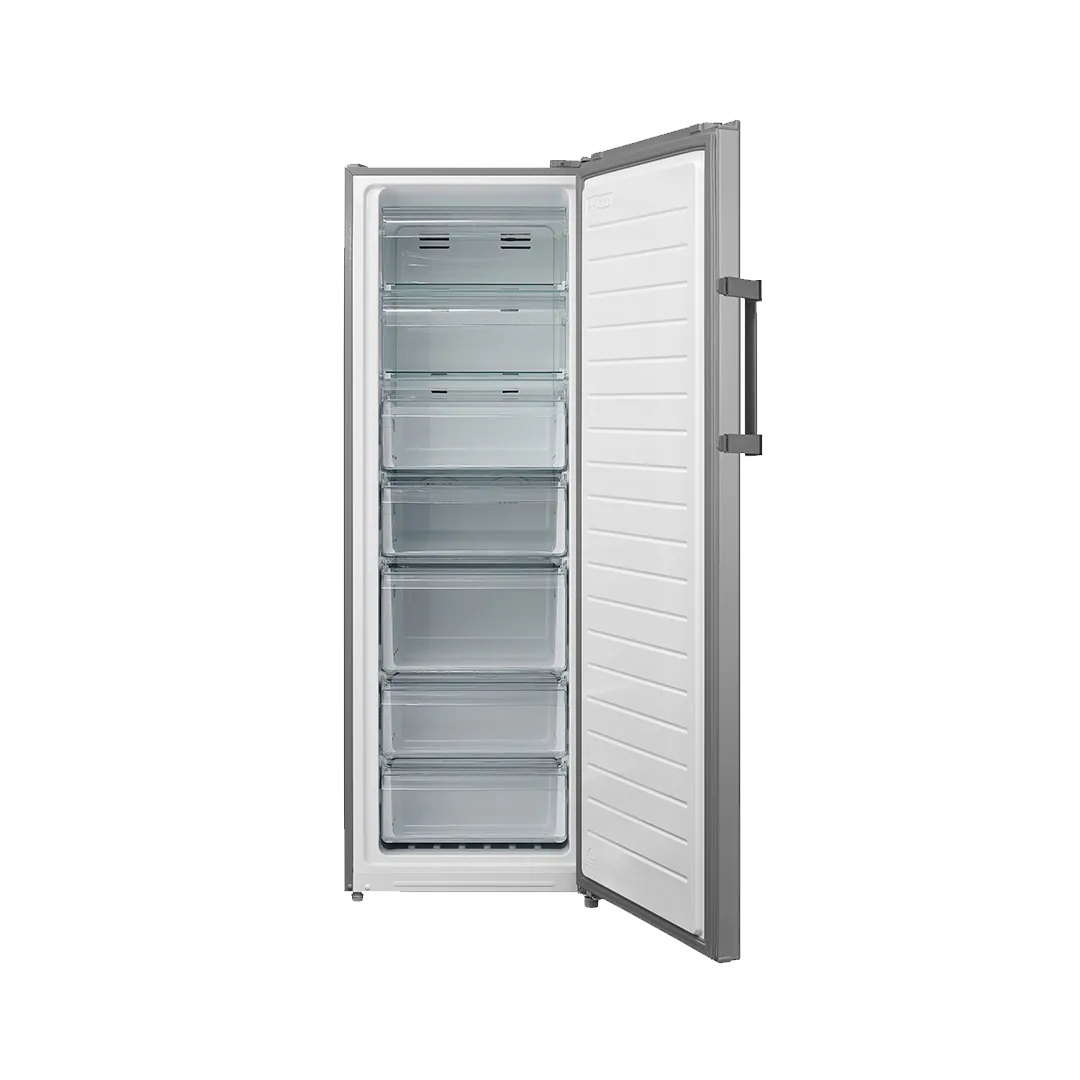 Homage HCF-2501V Convertible Vertical Freezer – Silver angle view