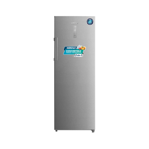 Homage HCF-2501V Convertible Vertical Freezer – Silver front view