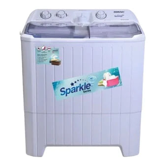 Homage HWM-49112 SAP 11kg plastic twin tub washing machine with clear lid, reference photo of the white version