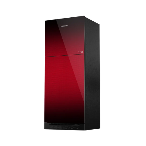 Kenwood KRF-23357 Inverter Glass Door 11 Cu Ft Refrigerator – Maroon Glass side view