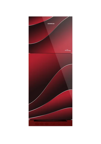 Kenwood KRF-23357 New Persona Plus Glass Door 11 Cu Ft Refrigerator – Maroon Glass front view