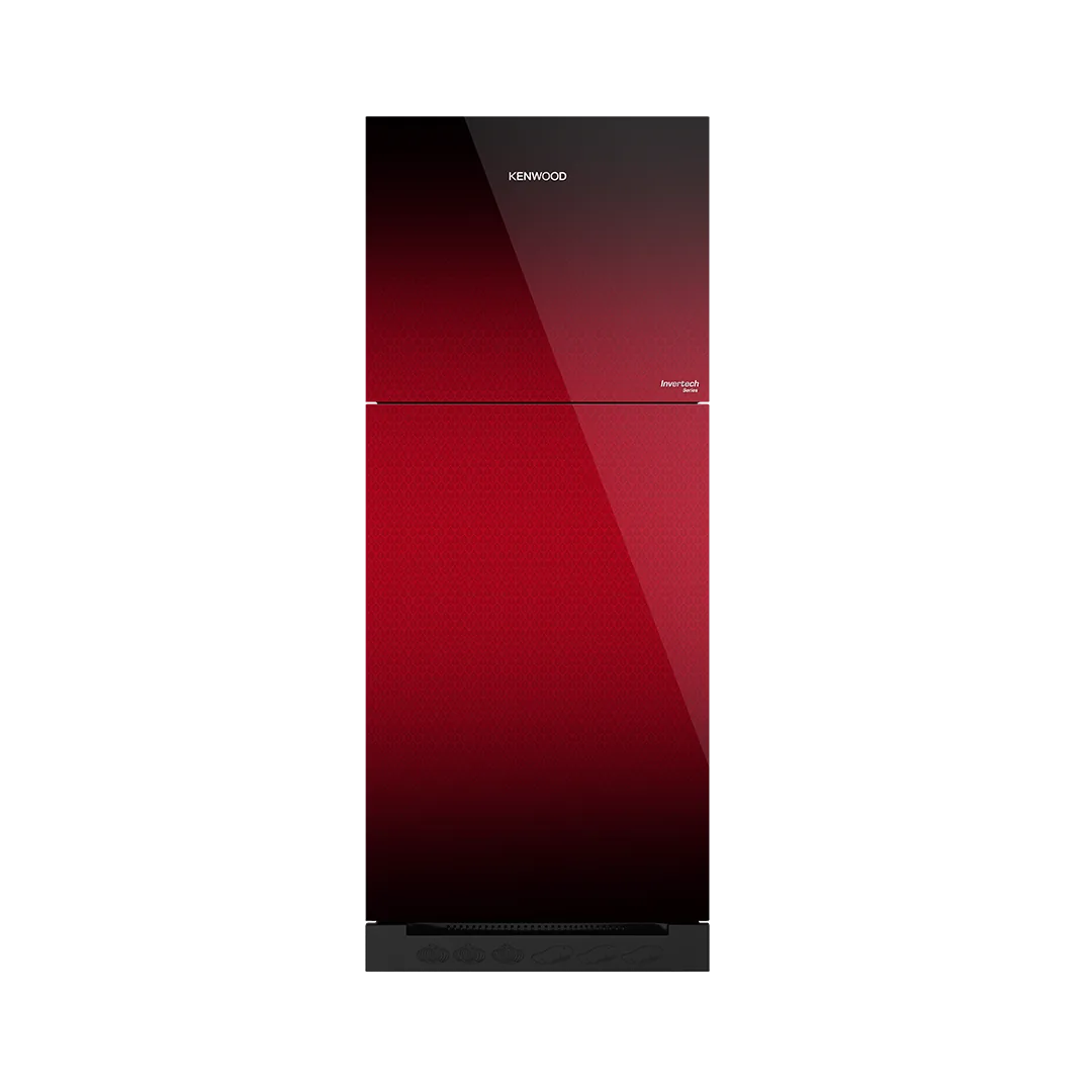 Kenwood KRF-24457 Inverter Glass Door 13 Cu Ft Refrigerator – Maroon Glass front view