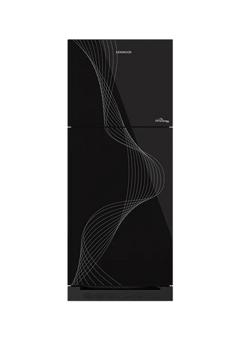 Kenwood KRF-24457 New Persona Plus Glass Door 13 Cu Ft Refrigerator – Black Glass front view