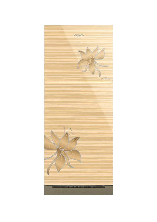 Kenwood KRF-25557 New Persona Plus Glass Door 15 Cu Ft Refrigerator – Golden Glass front view