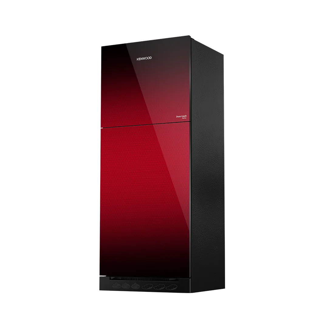 Kenwood KRF-26657 Inverter Glass Door 18 Cu Ft Refrigerator – Maroon Glass side view