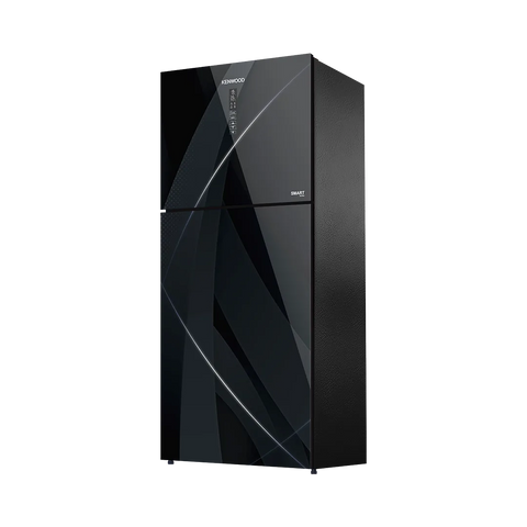 Kenwood KRF-26757 Smart Inverter Glass Door 17 Cu Ft Refrigerator – Black Glass front view