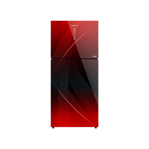Kenwood KRF-26757 Smart Inverter Glass Door 17 Cu Ft Refrigerator – Maroon Glass front view