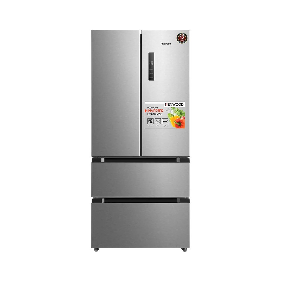 Kenwood KRFI-5504 Inverter No Frost Multi-Door Refrigerator – Silver front view