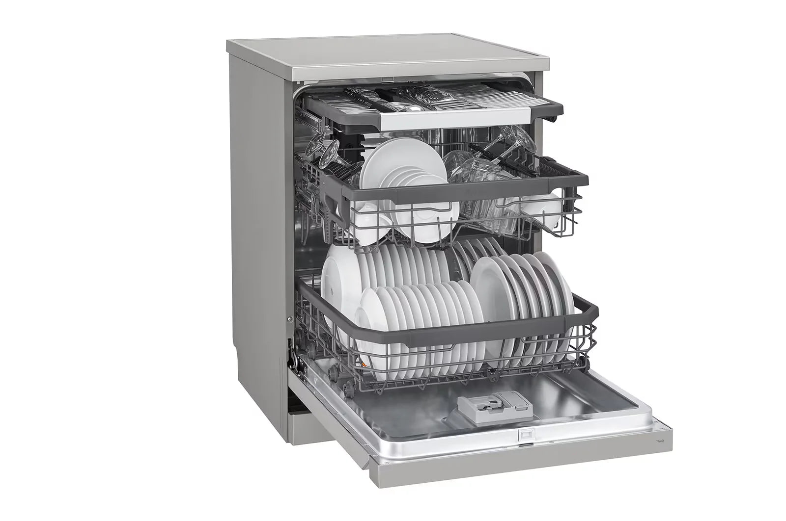 LG 14 Place Settings Dishwasher DFC-435FP - racks loaded, door open