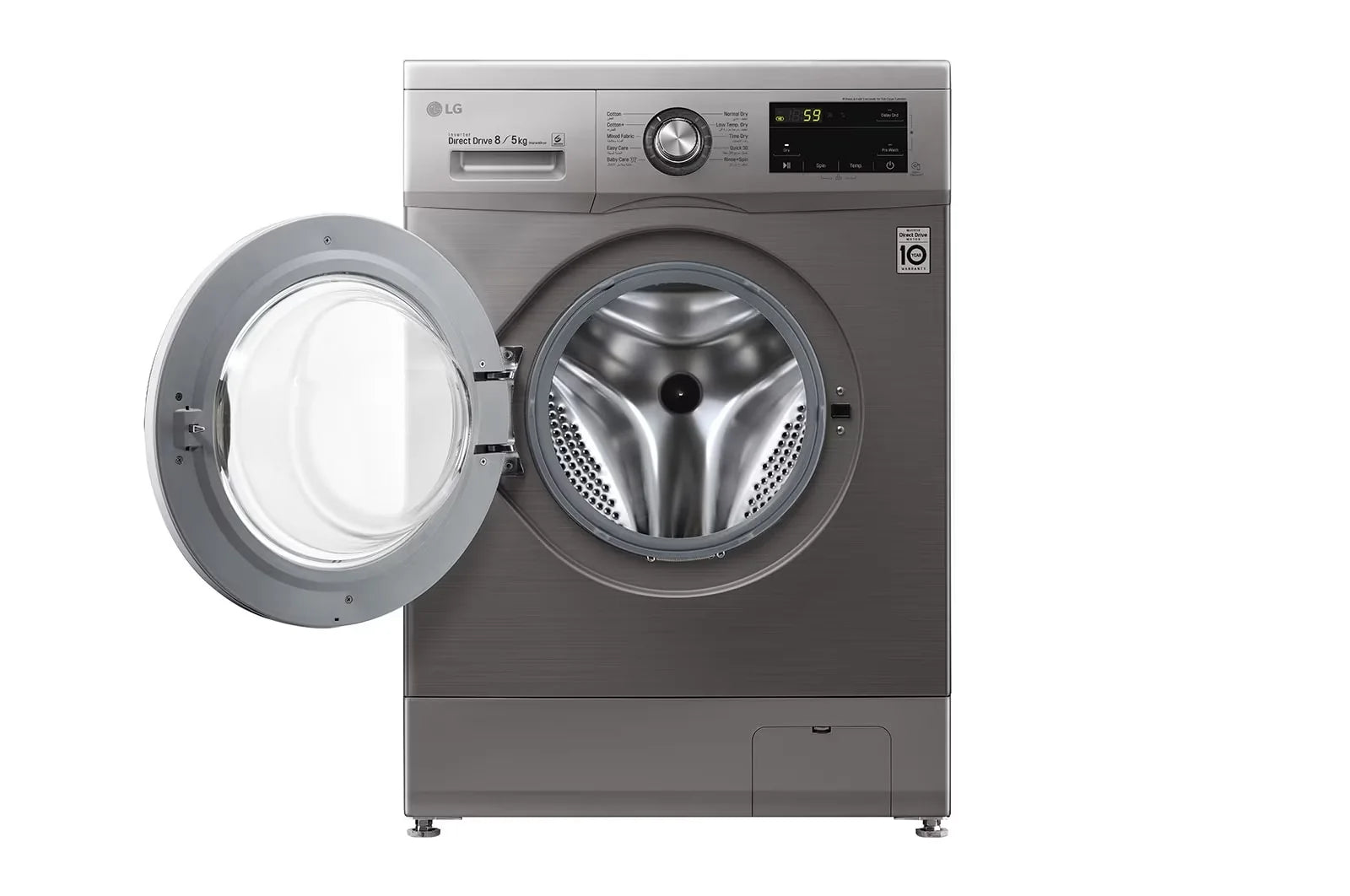 LG 8/5kg Front Load Washer Dryer F2V5PGPT2 - door open