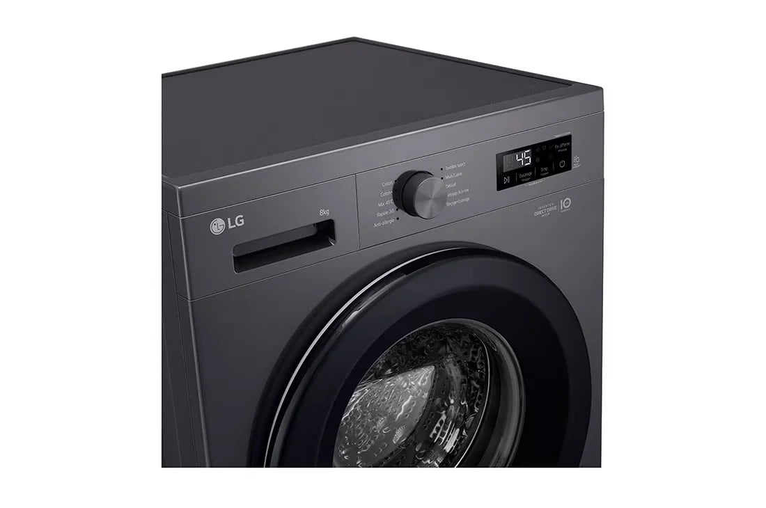 LG 9kg Front Load Washing Machine F2Y1VYP6J - angled close-up