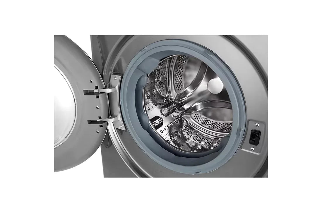 LG 11/7kg Front Load Washer Dryer F4V5EGP2P - door and drum close-up