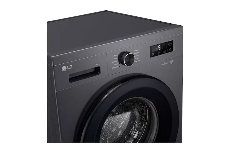 LG 9kg Front Load Washing Machine F4Y2VYPYJ - angled close-up