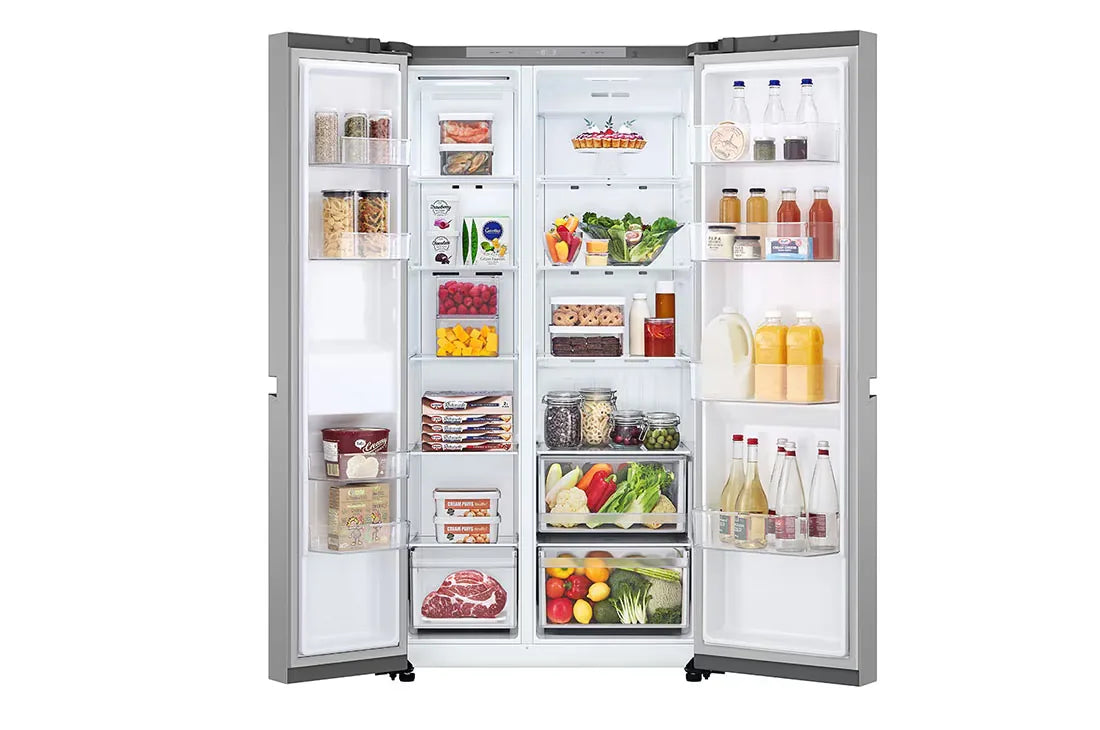 LG GR-B267KLJW 658L Side-by-Side Refrigerator – Prime Silver open view